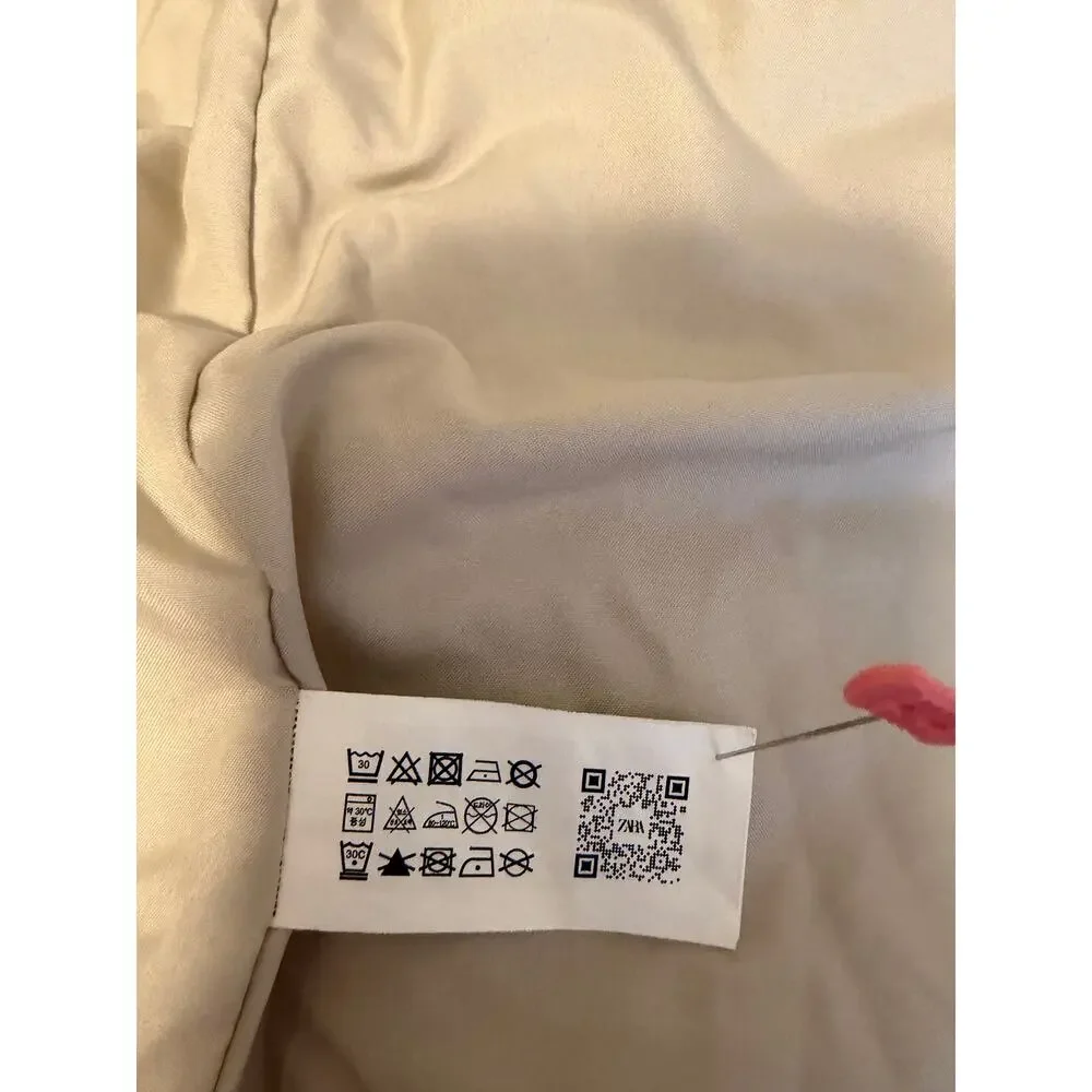 Zara Girls Puffer Jacket with Hoodie Beige Size 11-12